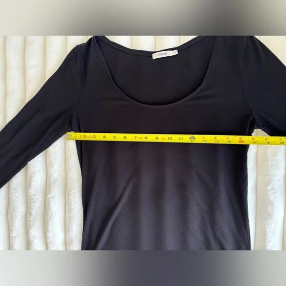 Casual Black Long Sleeve Top Size M - Picture 4 of 8
